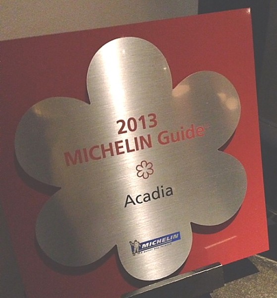 Acadia Michelin award plaque