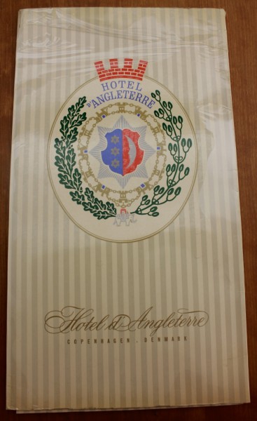 Clem Denmark Hotel d'Angleterre menu cover