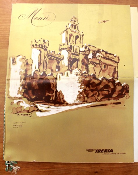 Clem Iberia airline menu with castle