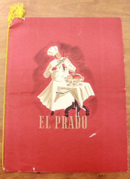 Clem Spain El Prado menu cover