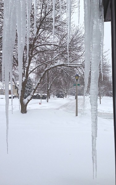 Icicles on front porch