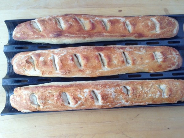 Italian bread in baking pan