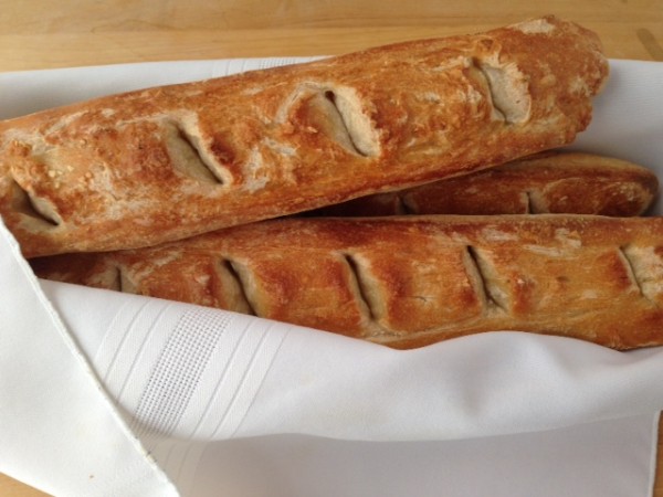 Italian bread in white napkin 1