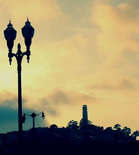 Slanted Door Coit Tower sunset