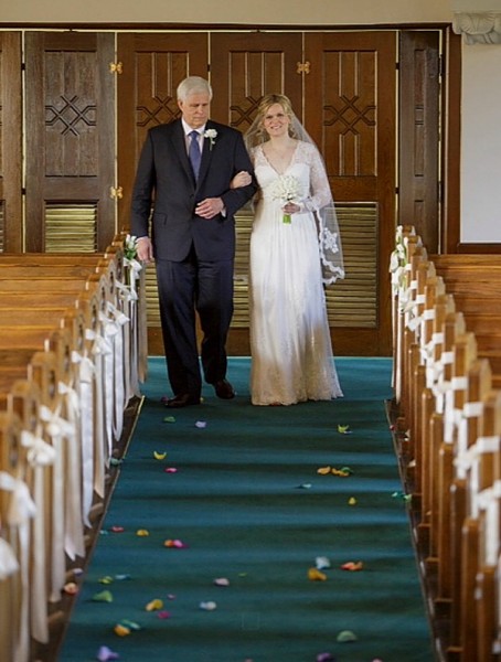 Wedding Bill walking Kara down aisle