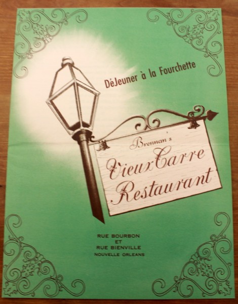 Clem New Orleans Brennan's Vieux Carre Restaurant green cover