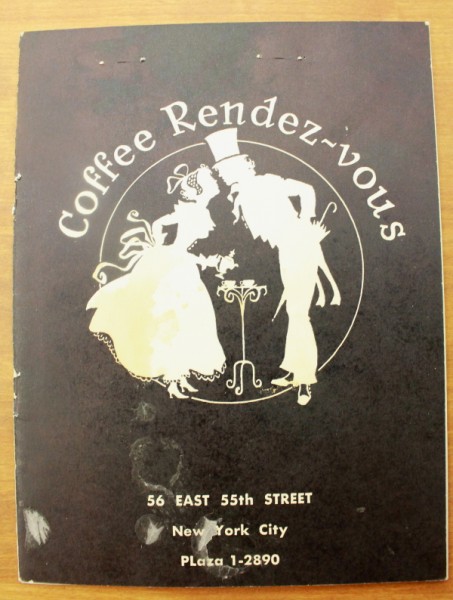 Clem New York menu cover Coffee Rendez-vous