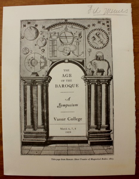 Clem Vassar College Age of Baroque menu