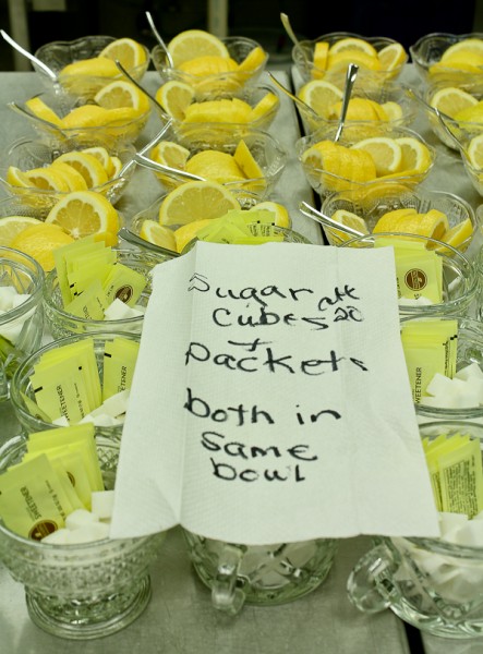 Advent tea lemon and sugar bowls