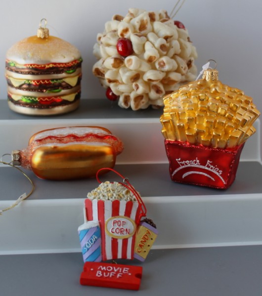 Culinary ornaments fast food and snacks