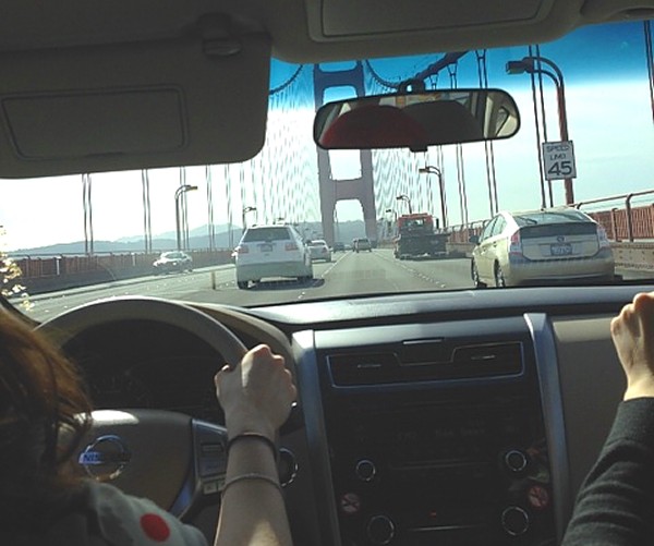 Car ride across Golden Gate