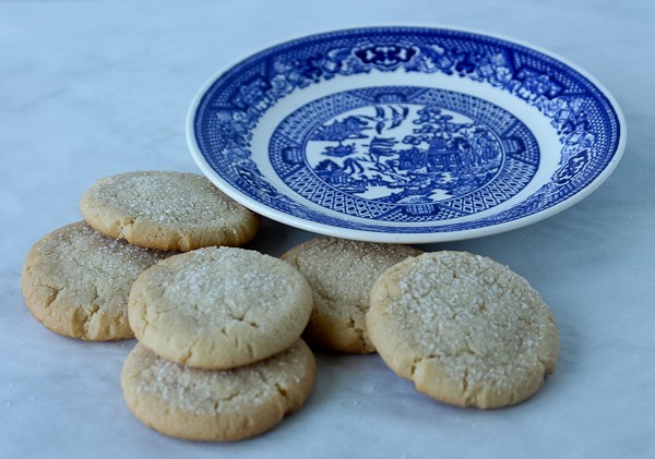 Sugar cookies next to Willow Ware