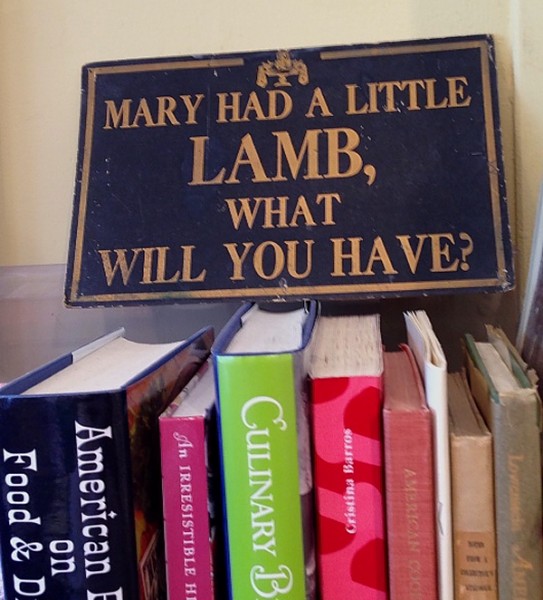 Omnivore Mary had a little lamb sign