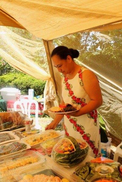 Tonga Inga getting food ready