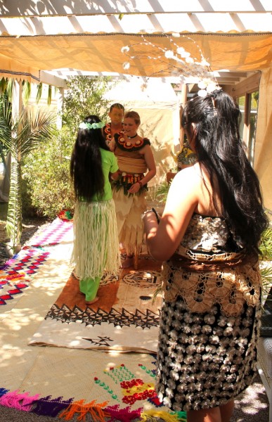 Tonga Robert and Kara in costume with Kato