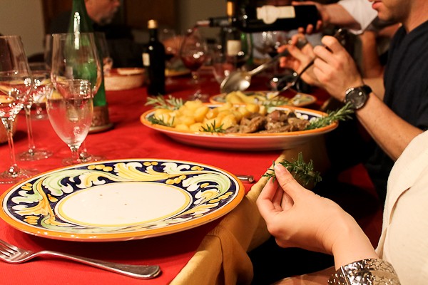 Butera dinner table with lamb