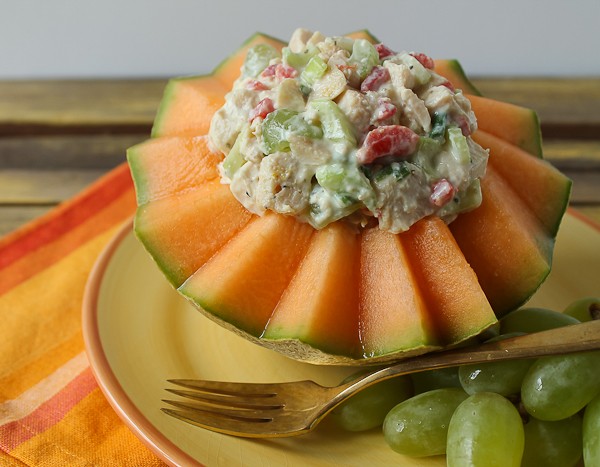 Sphere July 73 Chicken Salad in Cantalope