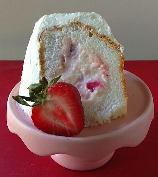 Strawberry Angel Cake slice