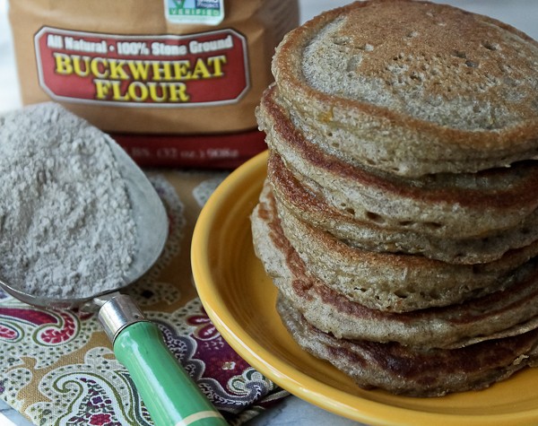 Buckwheat pancakes with flour