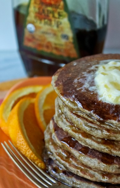 Buckwheat pancakes with syrup