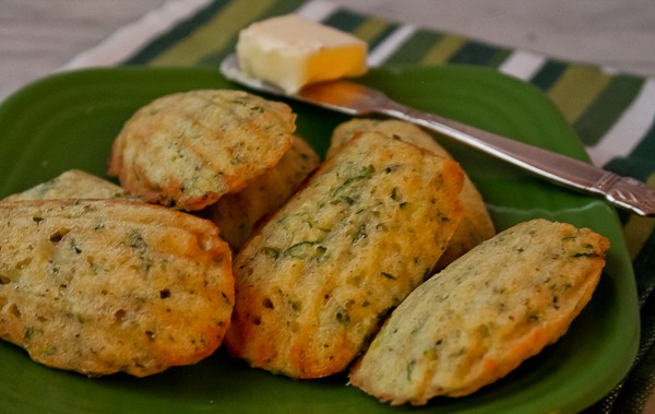 Zucchini Madeleine baked on plate