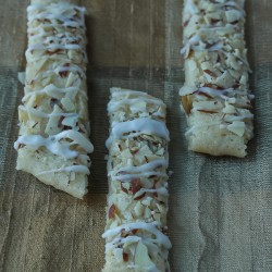 Almond Slice Cookies trio on gold