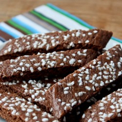 Chocolate Slice cookies on plate