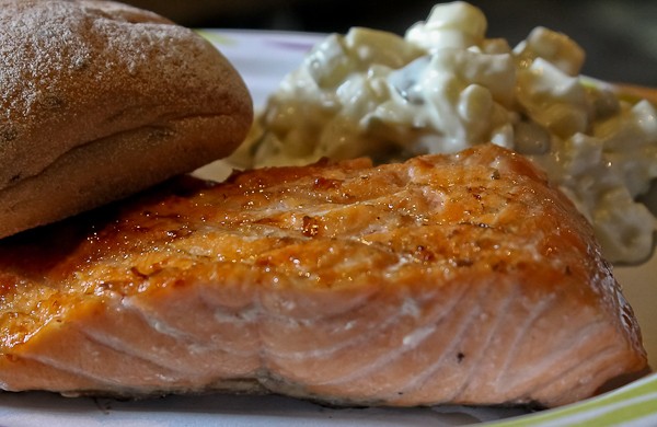 Sami tent salmon on plate