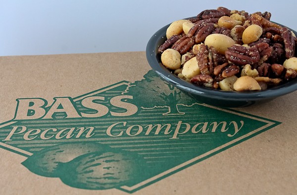 Pecan mix on top of box