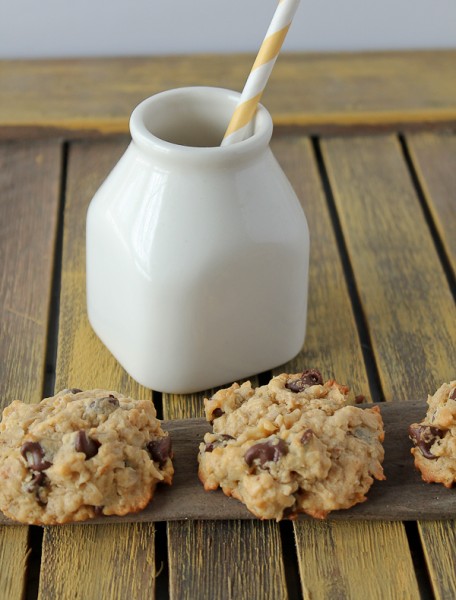 Weekend cookies with milk and straw