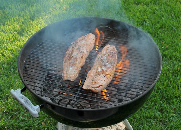 Steelhead on grill