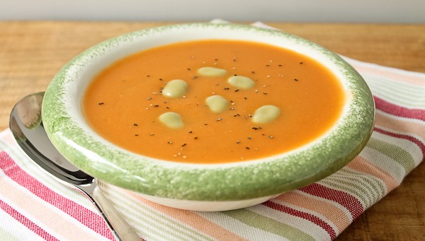 Creamy Carrot Soup with Fava Beans - The Culinary Cellar