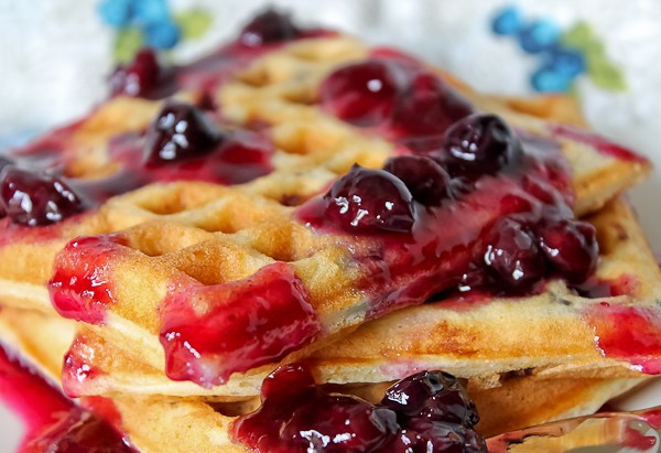 Blueberry waffles up close 2