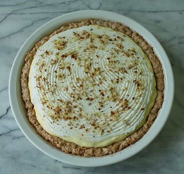 Almond pie above shot whole