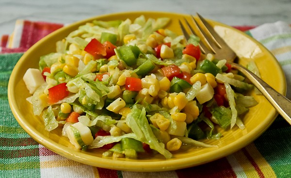 French corn with lettuce