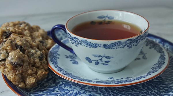 Breakfast cookies with tea cup