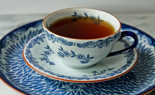 Finnish blue & white tea cup and plate