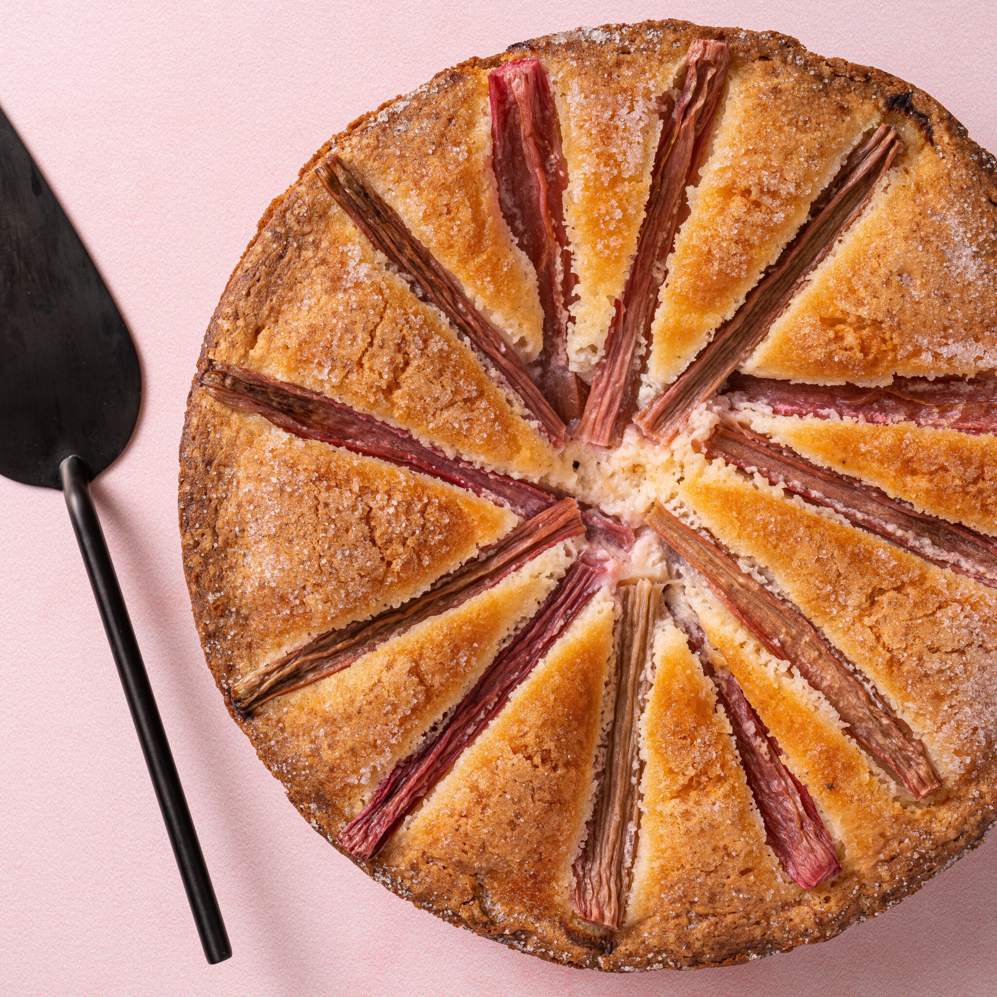 Rhubarb CreamCheese Spoke Cake The Culinary Cellar