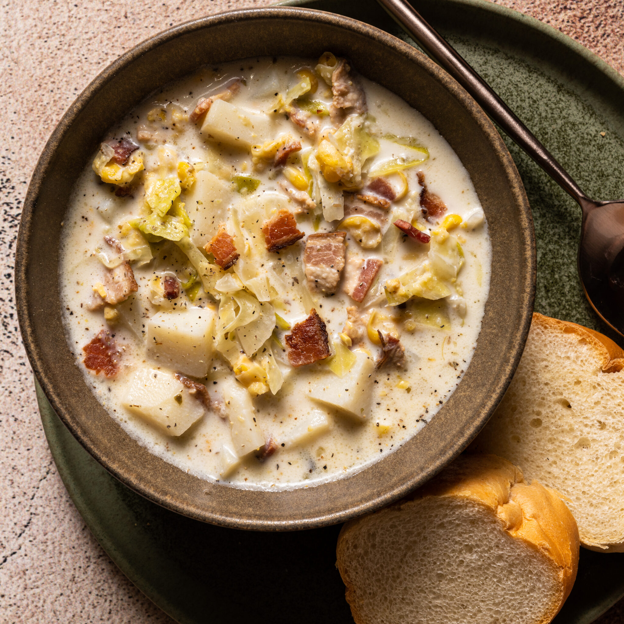 Potato Soup with Cabbage, Bacon, and Swiss Cheese The Culinary Cellar